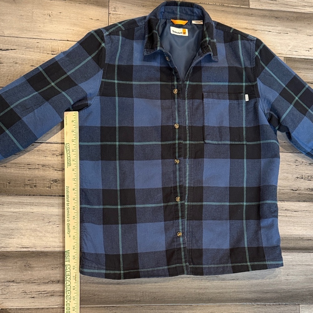Timberland Blue and Black Plaid Shirt Jacket - Picture 9 of 14